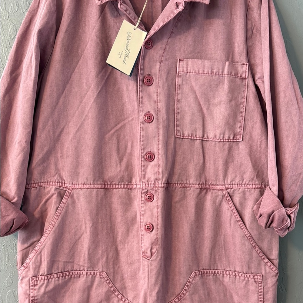 Universal Thread Pink Corduroy Jumpsuit Relaxed Fit - Picture 6 of 9